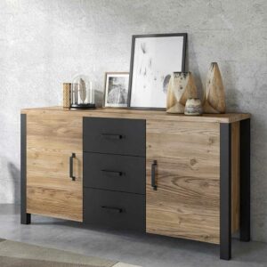 4Home Industriestil Sideboard mit drei Schubladen 147 cm breit