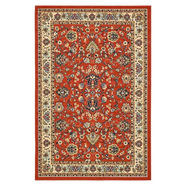Doncosmo Orient Stil Teppich in Terracotta Cremefarben