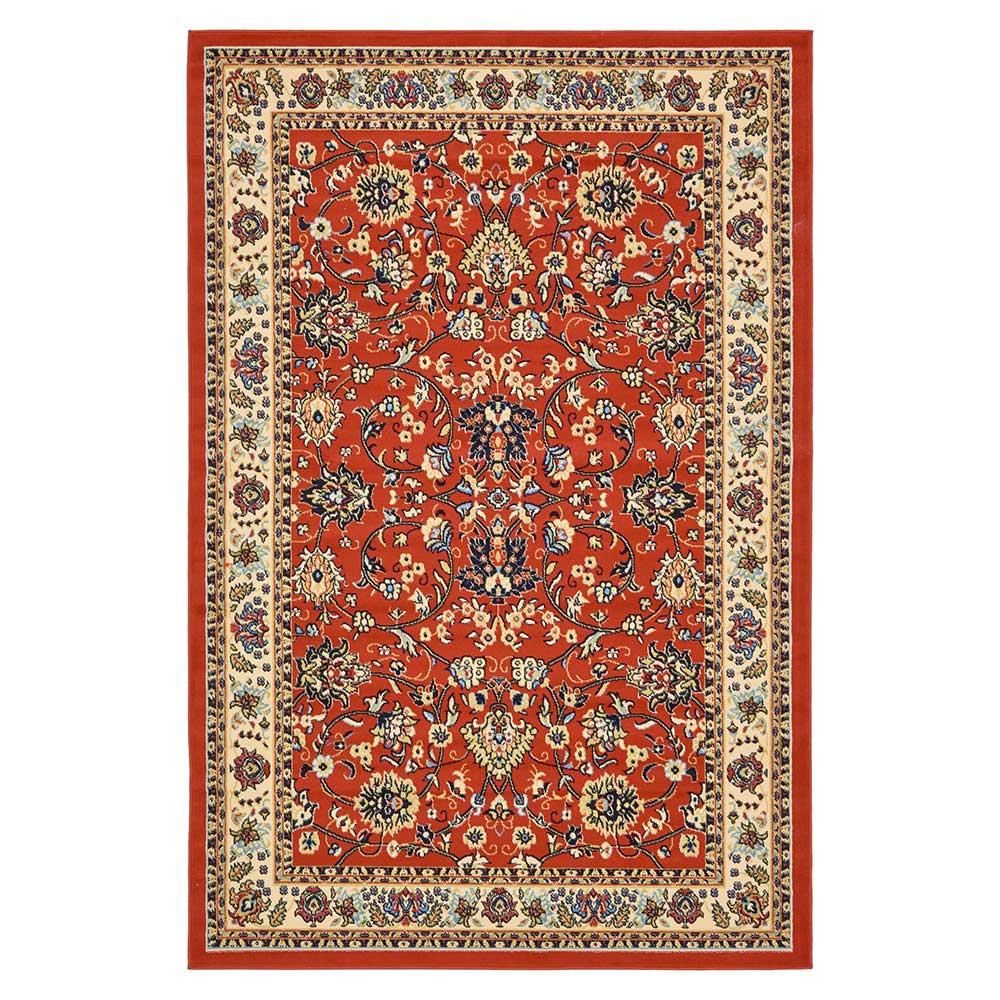Doncosmo Orient Stil Teppich in Terracotta Cremefarben