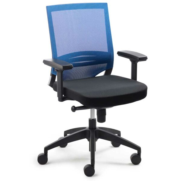 PerfectFurn Ergonomischer Bürostuhl in Blau-Schwarz Armlehnen