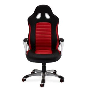 Möbel4Life Racer Schreibtischstuhl in Rot und Schwarz verstellbarer Rückenlehne