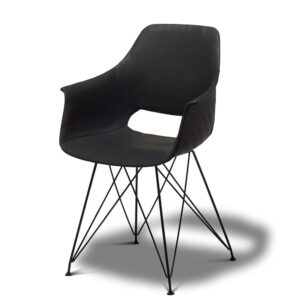 Möbel4Life Armlehnenstühle in Schwarz 45 cm Sitzhöhe (2er Set)