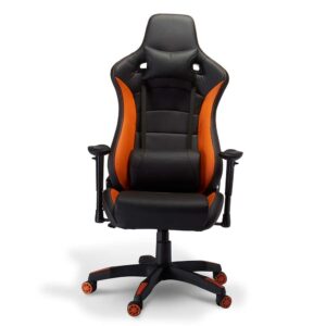 Möbel4Life Ergonomischer Bürostuhl in Schwarz und Orange verstellbarer Lehne