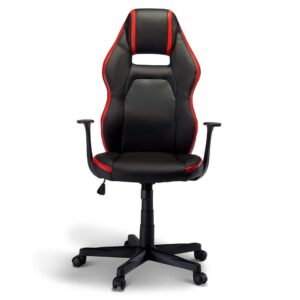 Möbel4Life Chefsessel in Schwarz und Rot verstellbarer Rückenlehne