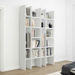 Star Möbel Wohnzimmerregal für Bücher 222 cm hoch - 145 cm breit Weiß