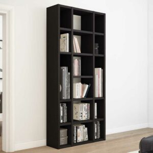 Star Möbel Bücherschrank ohne Rückwand 222 cm hoch - 120 cm breit Schwarzbraun