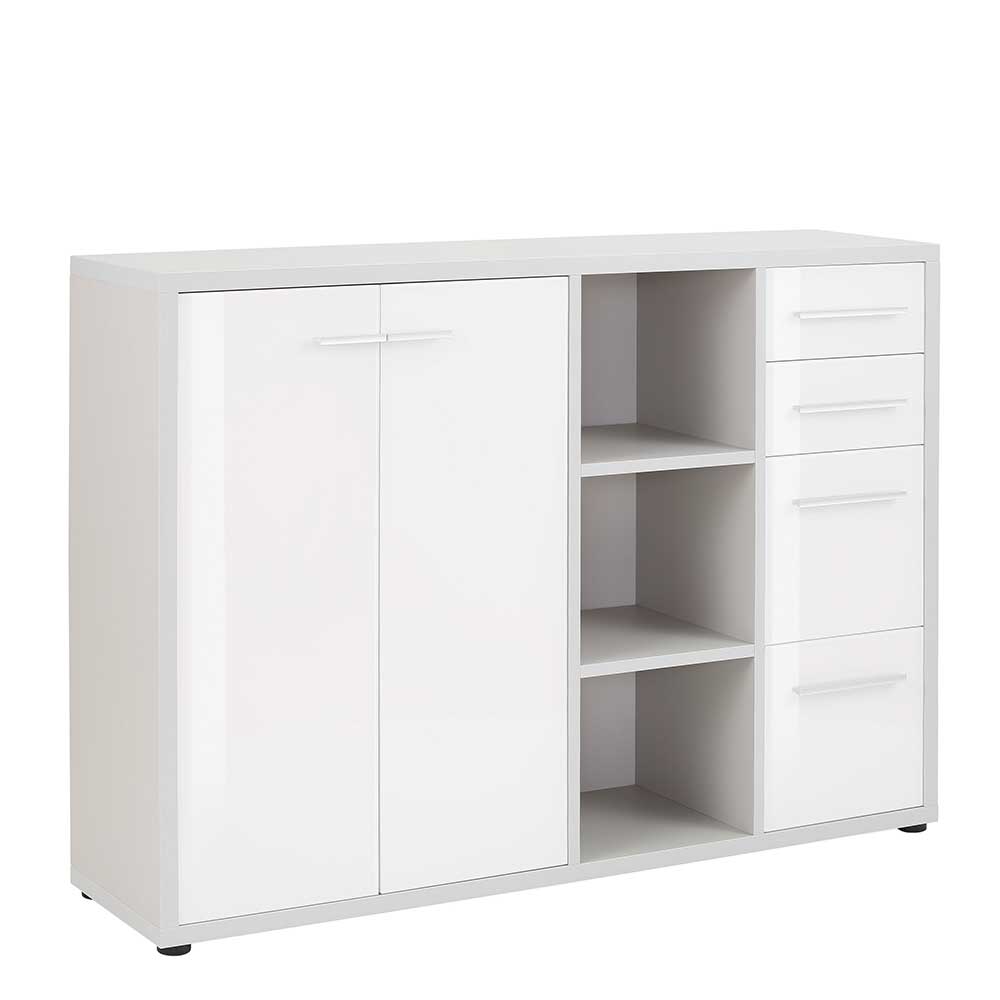 Müllermöbel Sideboard in Weiß und Grau Büro