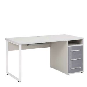 Müllermöbel Büroschreibtisch in Grau und Weiß 150 cm breit