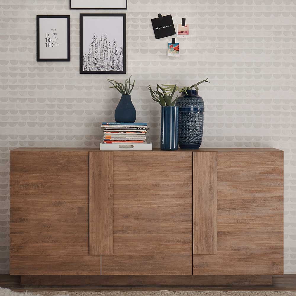 Homedreams Holzoptik Sideboard in modernem Design 90 cm hoch 44 cm tief