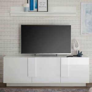 Homedreams Fernsehlowboard Weiss mit Hochglanz Oberfläche modernes Design