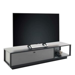 TopDesign TV Tisch in Grau einer Schublade & offenem Fach