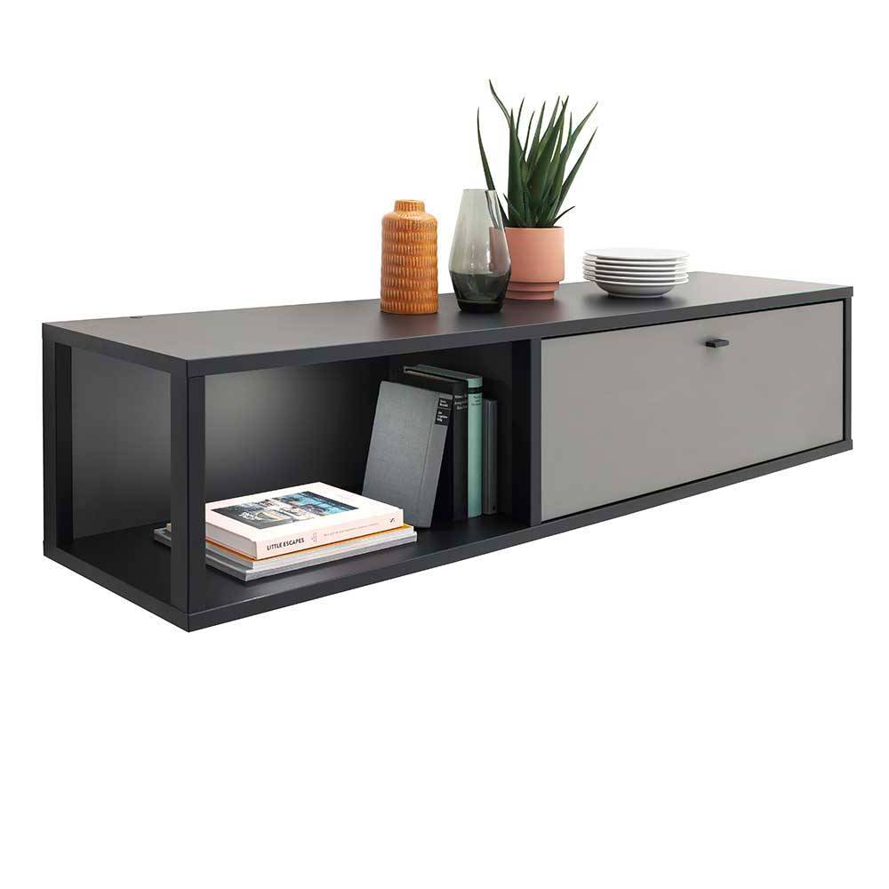 TopDesign Hängeschrank Wohnzimmer in Grau 156 cm breit