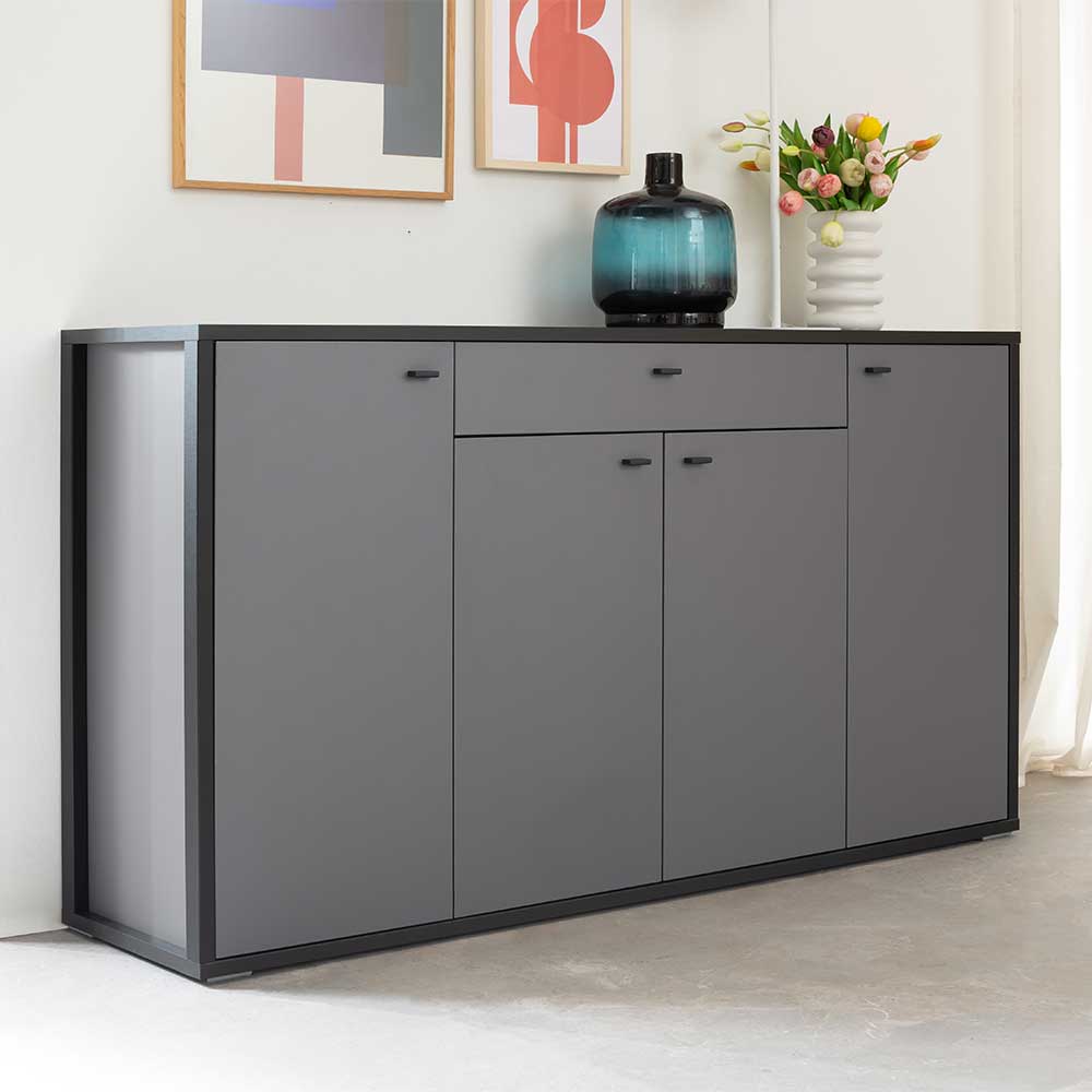 TopDesign Großes Wohnzimmerhighboard in Grau Anthrazit