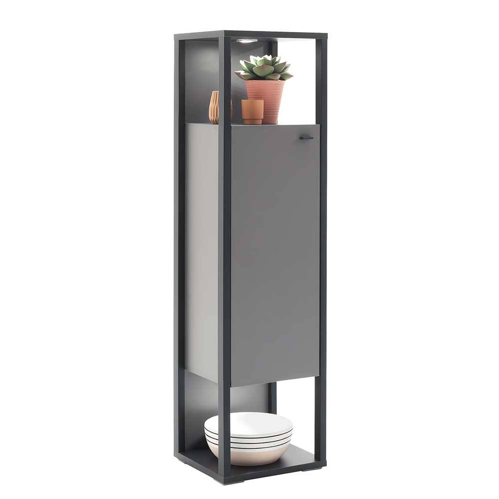 TopDesign Wohnzimmerschrank 150 cm hoch 40 cm breit Grau & Anthrazit