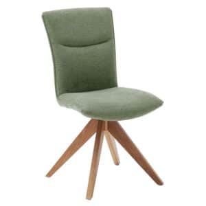 TopDesign Esstisch Stühle Chenille in Oliv Grün Gestell aus Massivholz (2er Set)