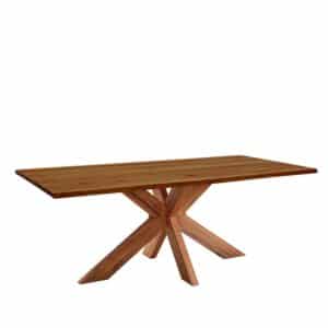 4Home Tisch Holzspider Gestell Zerreiche braun geölt Baumkante