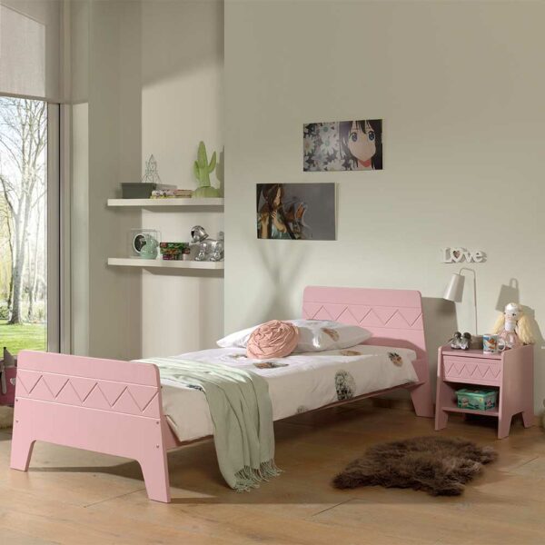 4Home Mädchen Bett in Rosa 90x200 cm Liegefläche