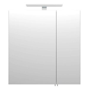 Möbel4Life Badezimmer Spiegelschrank in Weiß Hochglanz 60 cm breit