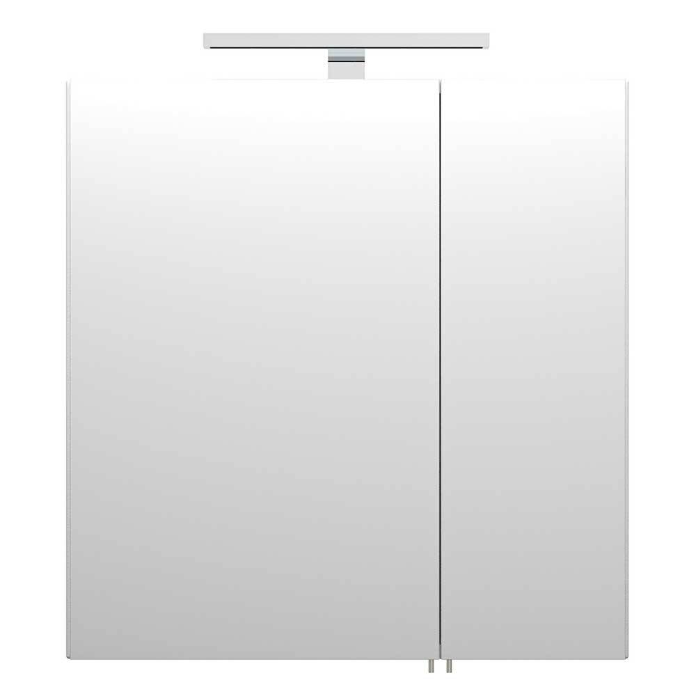 Möbel4Life Badezimmer Spiegelschrank in Weiß Hochglanz 60 cm breit