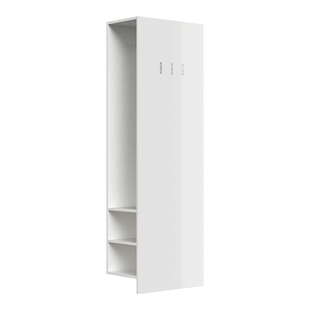 Möbel4Life Garderobe in Hochglanz Weiß 3 Klapp-Kleiderhaken