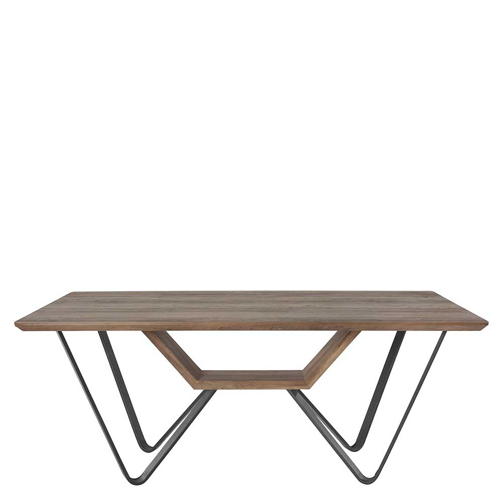 Möbel4Life Esszimmer Tisch in modernem Design Eiche Optik und Schwarz