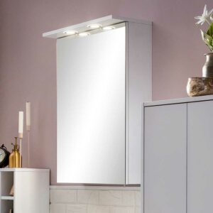 Basilicana Badezimmerspiegelschrank mit LED Beleuchtung Steckdose
