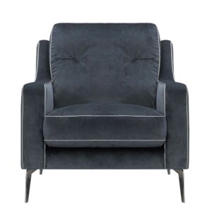Rubin Möbel Premium Sessel in Anthrazit Samt Vierfußgestell aus Metall
