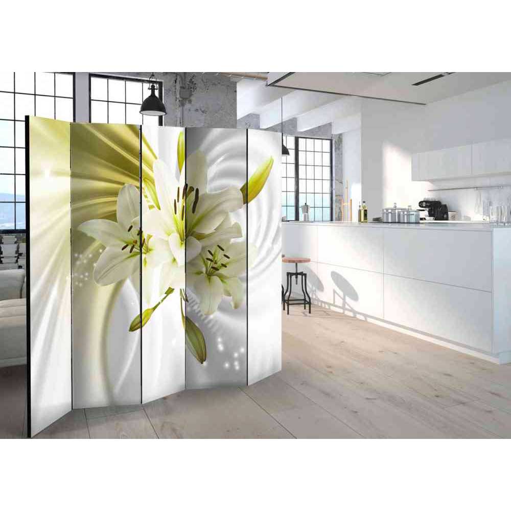 4Home Leinwand Paravent mit Lilien Motiv modern