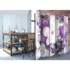 4Home Spanische Wand mit Blüten Motiv Weiß und Lila