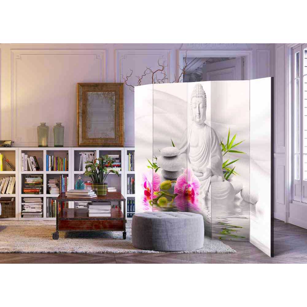 4Home Raumteiler Paravent mit Buddha 5 Elementen