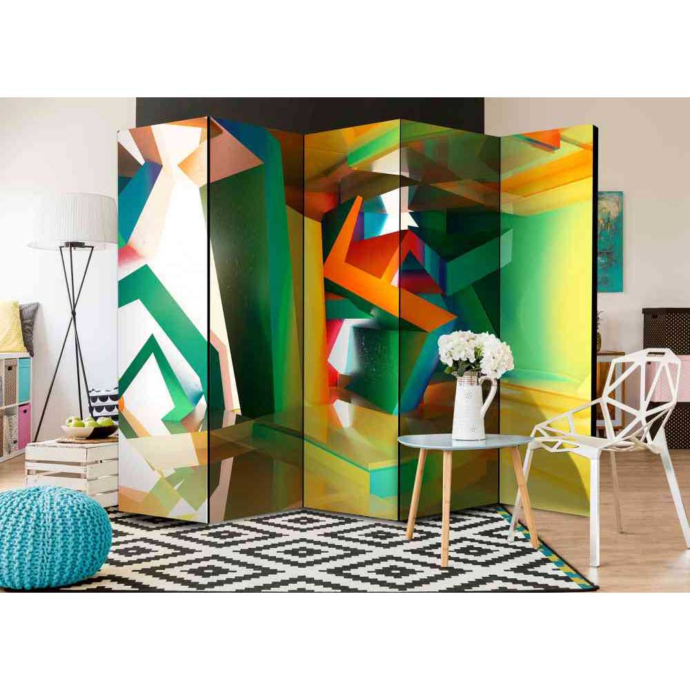 4Home Spanische Wand in Bunt abstrakten Design