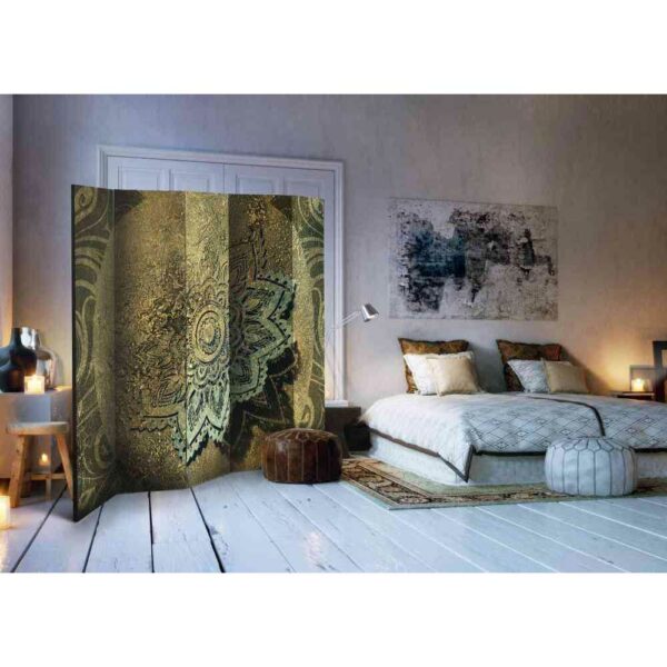 4Home Spanische Wand in Goldfarben Mandala Motiv