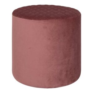 4Home Rosa Samt Pouf in runder Form Retrostil