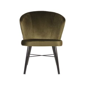 Möbel Exclusive Esszimmersessel aus Samt Oliv Grün und Schwarz