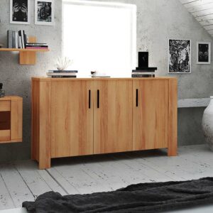 Basilicana Massivholz Sideboard aus Kernbuche geölt 3 türig