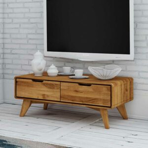 Basilicana TV Tisch aus Wildeiche Massivholz 90 cm breit