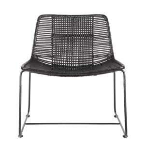 Möbel Exclusive Lounge Sessel aus Rattan Schwarz