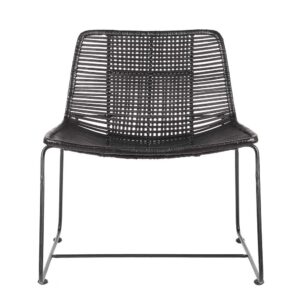 Möbel Exclusive Lounge Sessel aus Rattan Schwarz