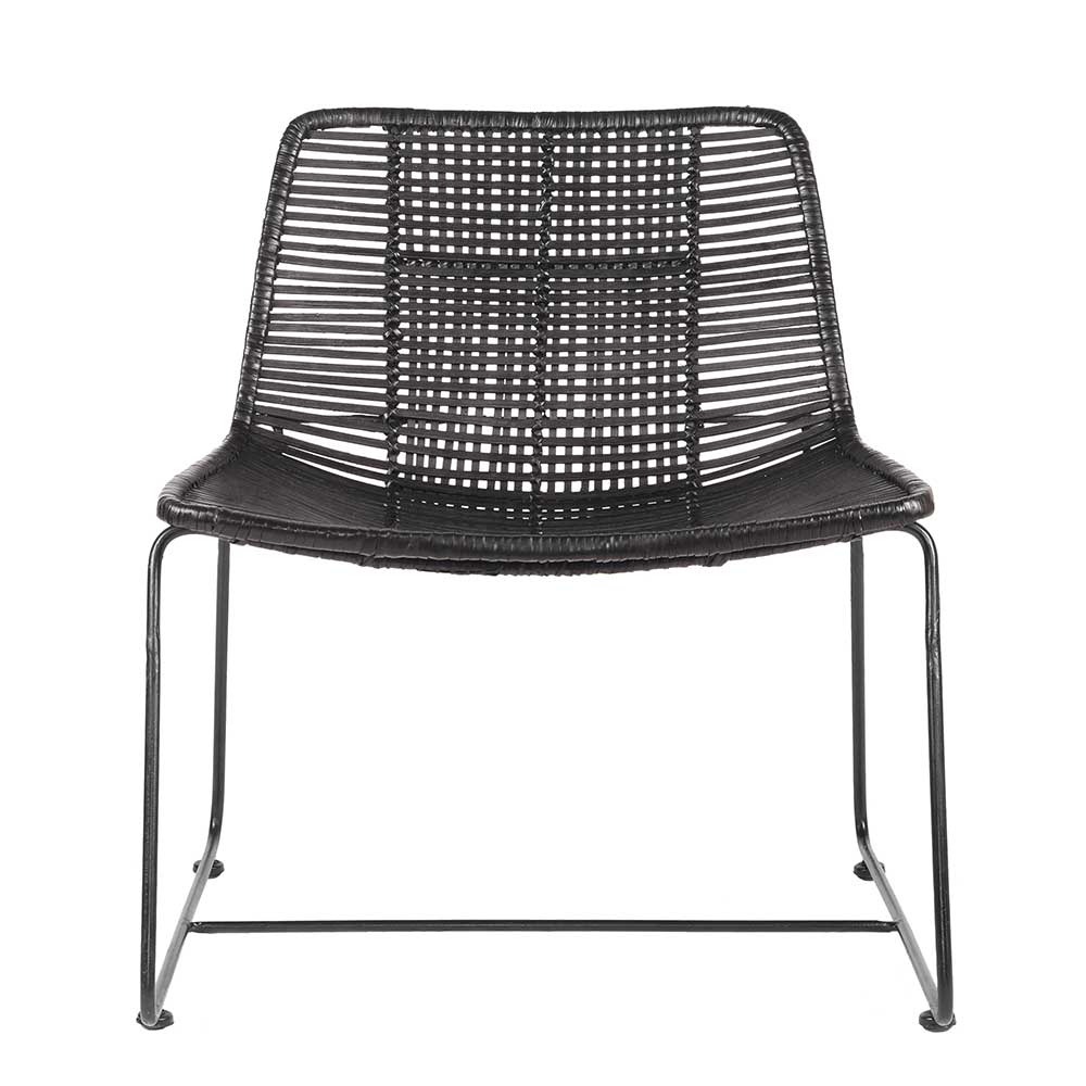 Möbel Exclusive Lounge Sessel aus Rattan Schwarz