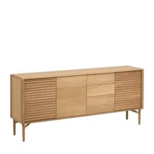 4Home Sideboard Eichefarben im Skandi Design 3 Türen 3 Schubladen