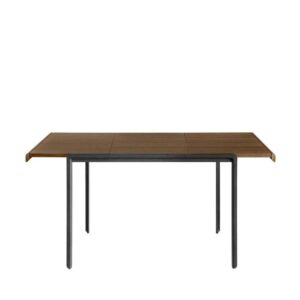 4Home Ausziehtisch im Retrostil Nussbaumfarben & Schwarz