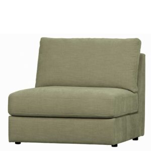 Basilicana Einsitzer Sofa Element Graugrün aus Webstoff Rücken echt bezogen