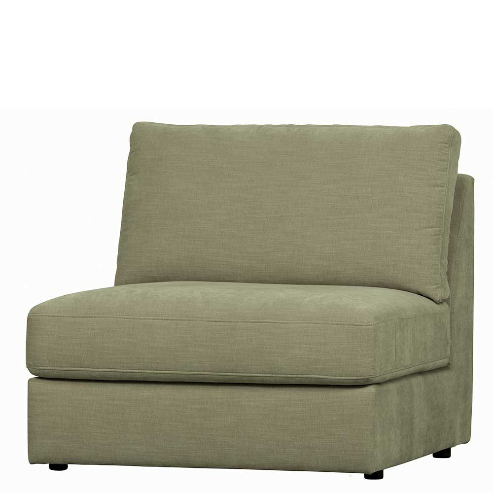 Basilicana Einsitzer Sofa Element Graugrün aus Webstoff Rücken echt bezogen