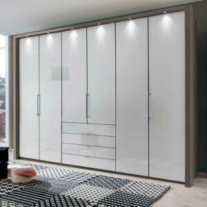 Franco Möbel Schlafzimmerschrank in Braun und Weiß Falttüren