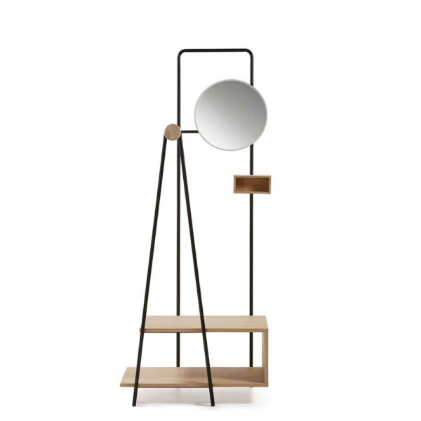4Home Design Garderobe im Skandi Style rundem Spiegel