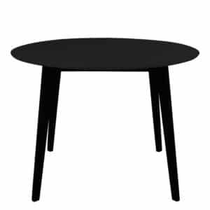 4Home Schwarzer Esszimmer Tisch mit runder Tischplatte 105 cm breit