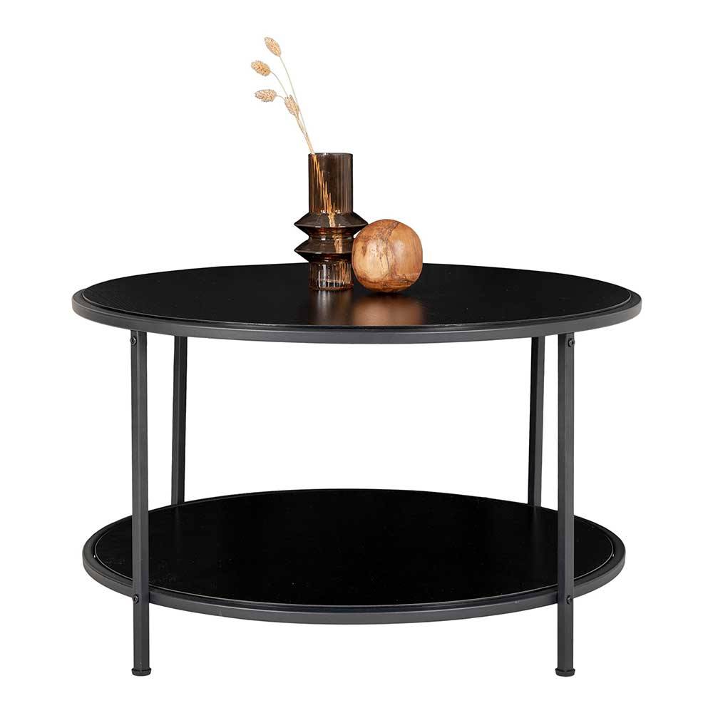 4Home Schwarzer Coffee Table mit runder Tischplatte große Ablage