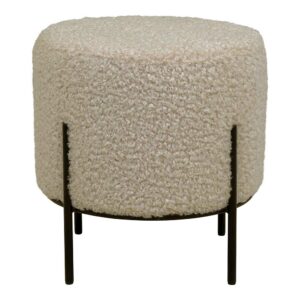 4Home Webplüsch Hocker in Beige Schwarz