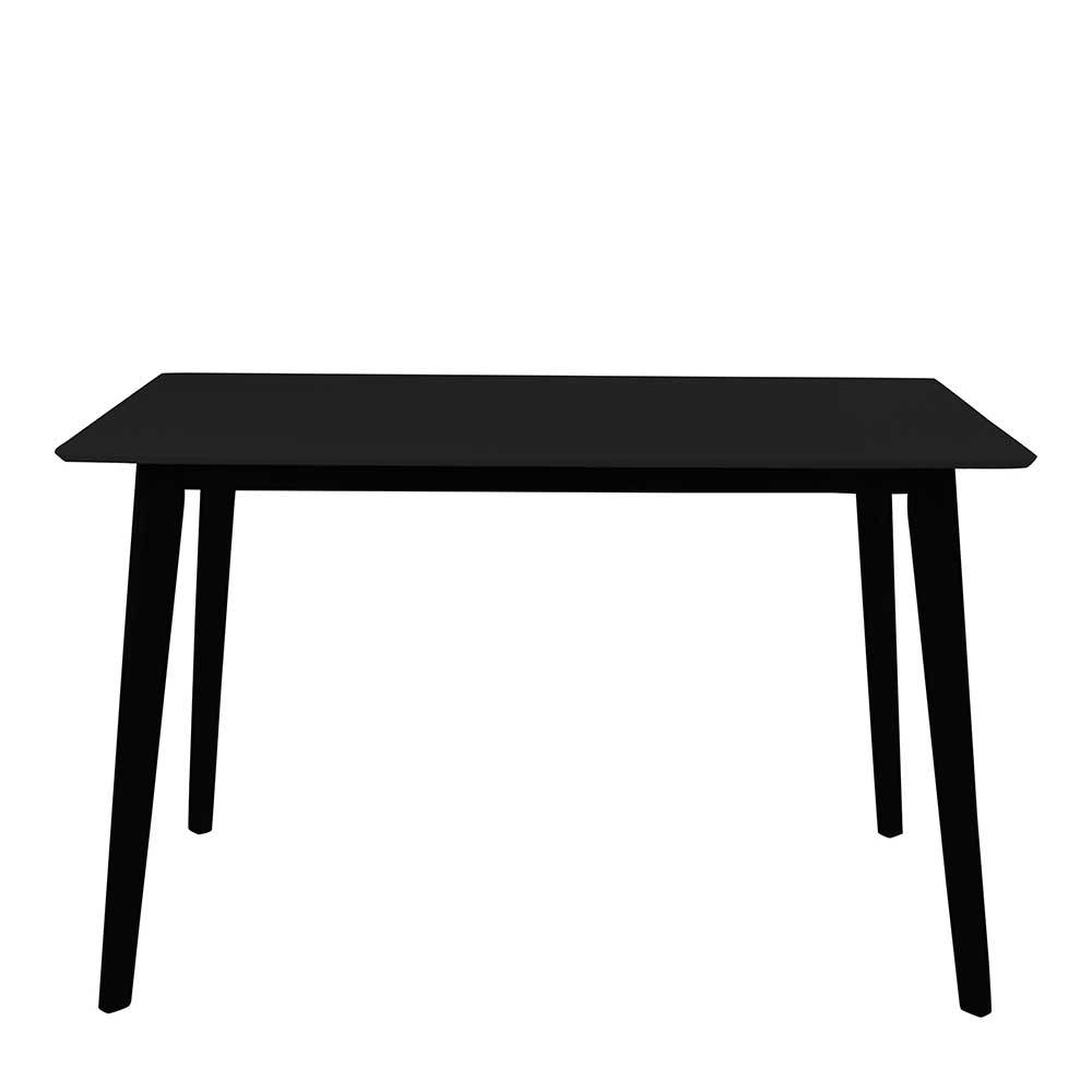4Home Schwarzer Küchentisch mit rechteckiger Tischplatte 120 cm breit