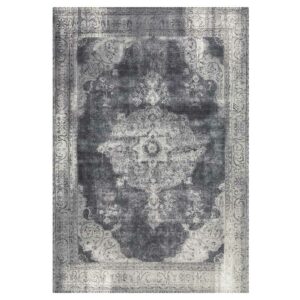 Doncosmo Vintage Design Teppich in Grau Kurzflor